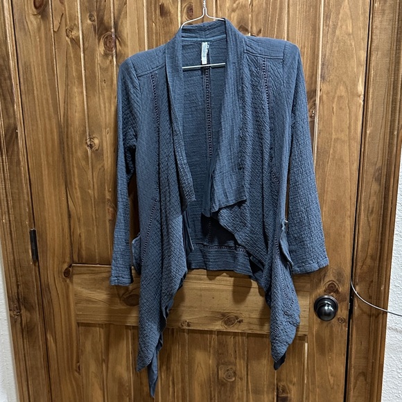mono reno Sweaters - Charcoal Open Front Cardigan